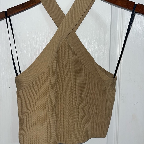 Forever21 Sweater-Knit Halter Crop Top in Cappuccino Brown NWT — Medium - Picture 5 of 6